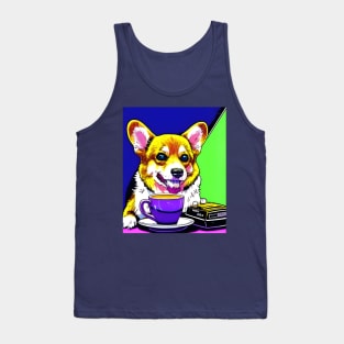 Corgi And Coffee Tank Top